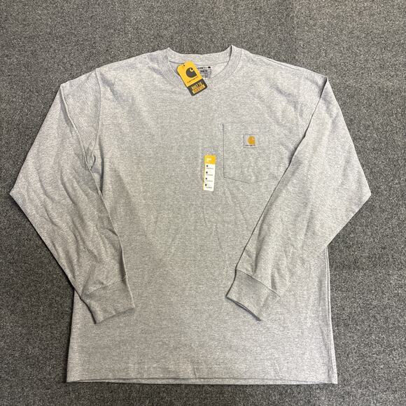NWT Carhartt Workwear Loose-Fit Long-Sleeve Pocket T-Shirt for Men’s Medium Gray - Picture 1 of 4